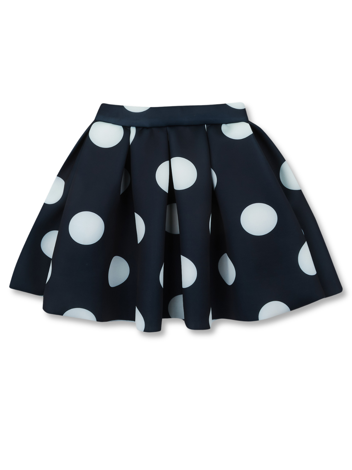 Navy Neoprene Polka Dot Pleated Tennis Skirt by Kids Couture – Mia