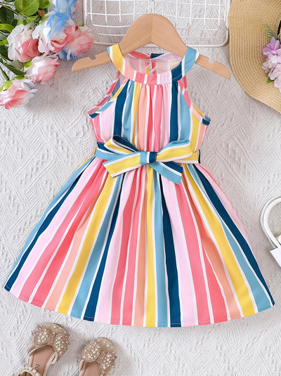 Mia Belle Girls Halter Striped Dress | Girls Summer Dresses