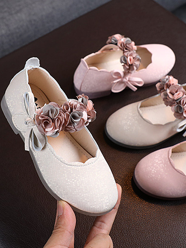 Floral Arch Ribbon Sparkle Flats by Liv and Mia Mia Belle Girls