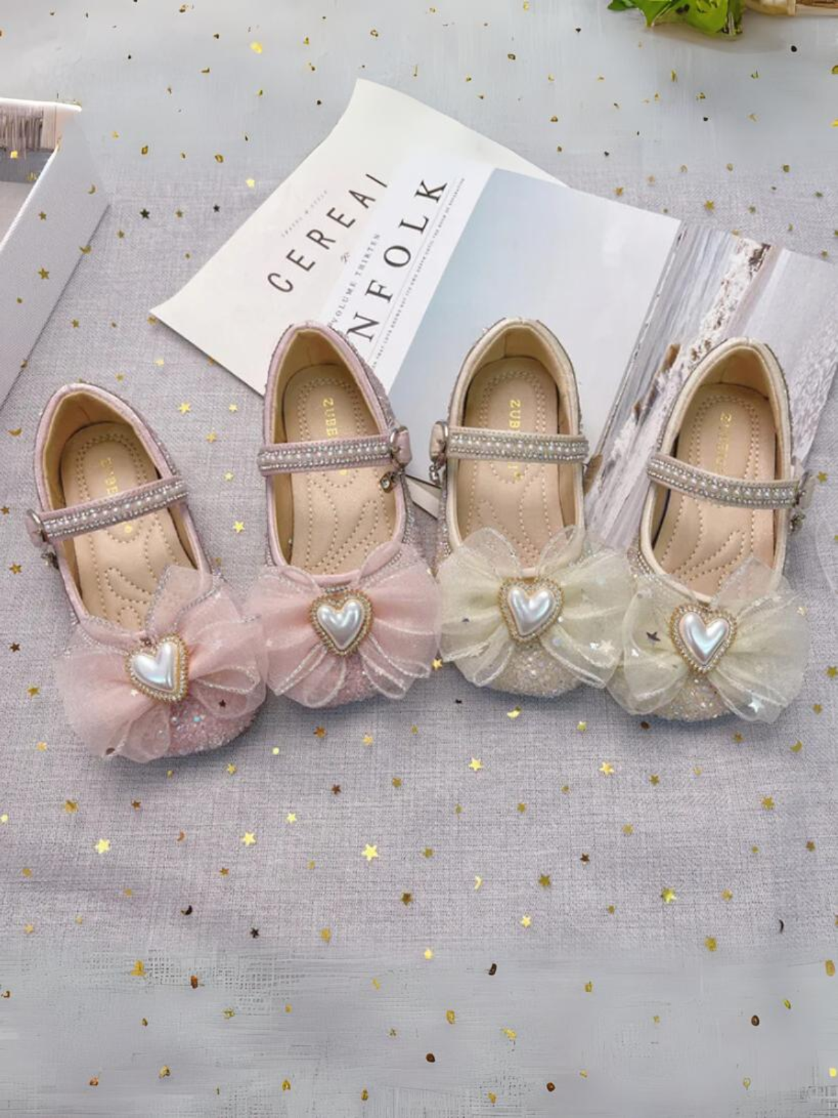 Bambi glitter bow Mary Jane shoes (PRE-ORDER - 14 DAY TURNAROUND) main image 0
