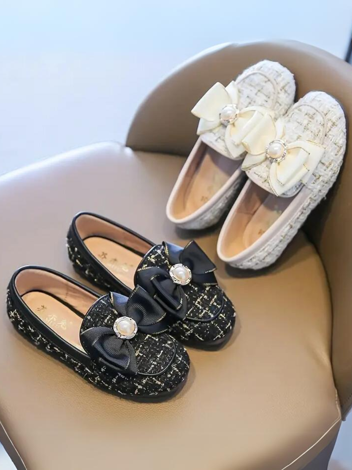 Elegant Black fur Loafers with Bow Detail Black Bow Loafers - Etsy main image 4