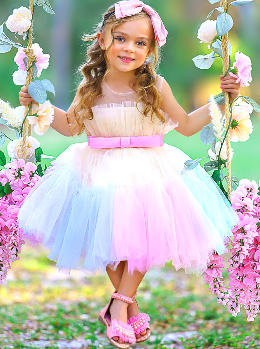 Ball Gown Tutu Dress For Girl Ball Gown Rainbow Princess Dress