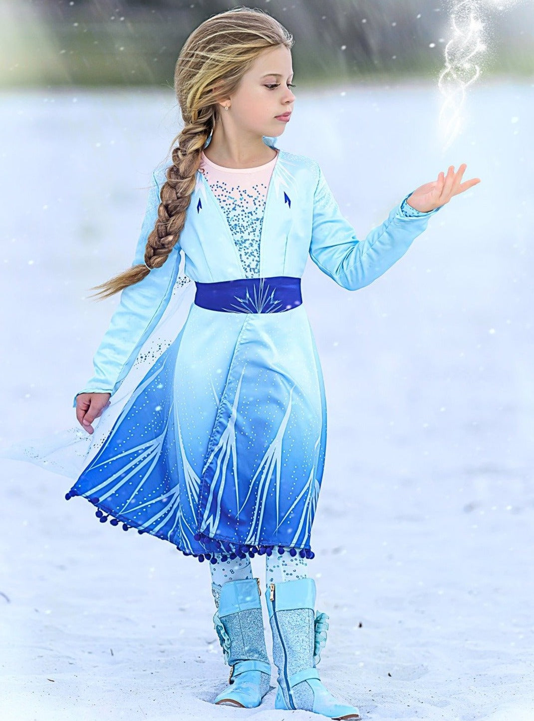 Girls Halloween Costumes Snow Queen Elsa Inspired Sparkle Dress