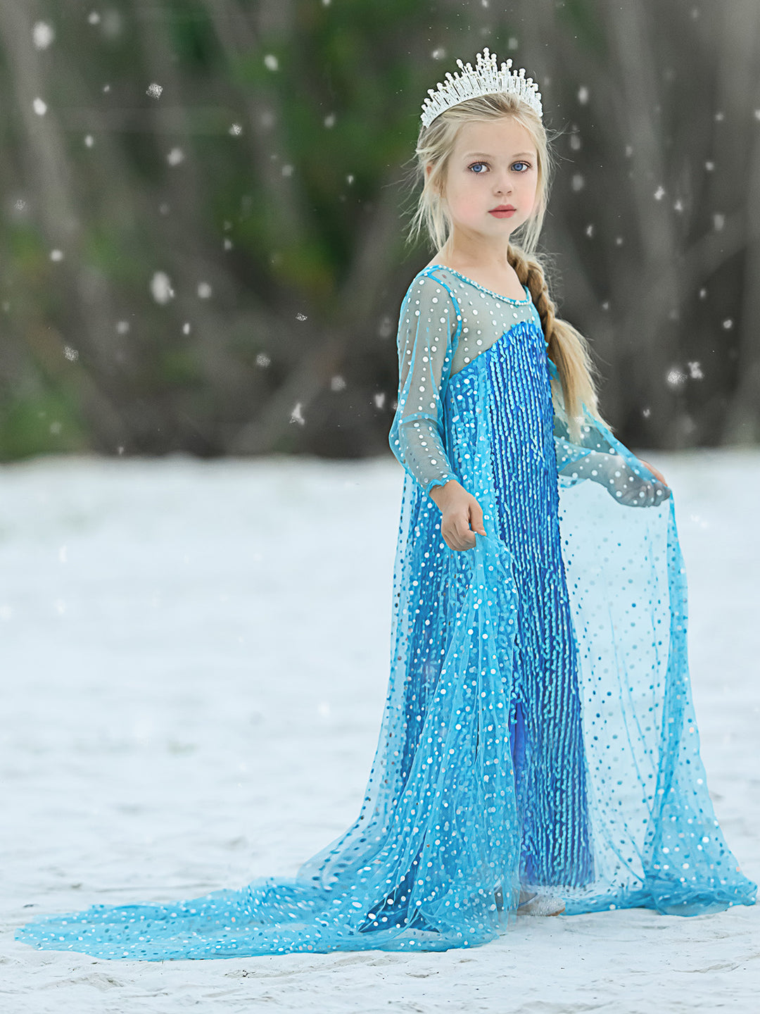 Snow Queen Dazzle Costume Gown with Train