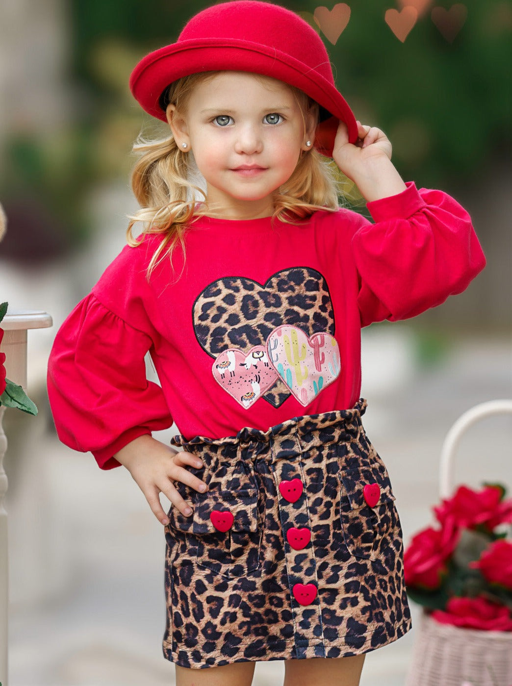 Wild Wild Love Skirt Set – Mia Belle Girls - Main Image