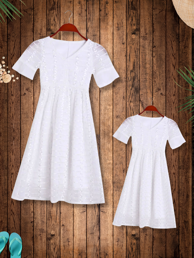Mia Belle Girls White Lace Dress | Mommy And Me