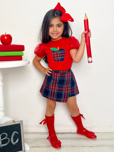 Mia Belle Girls Plaid Skort Set | Back To School Outfits