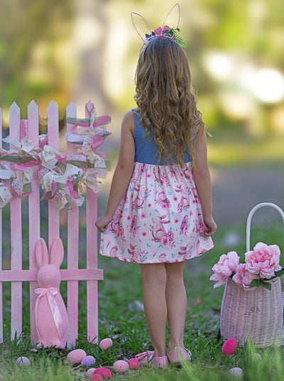 Mia Belle Girls Chambray Easter Dress | Girls Easter Dresses