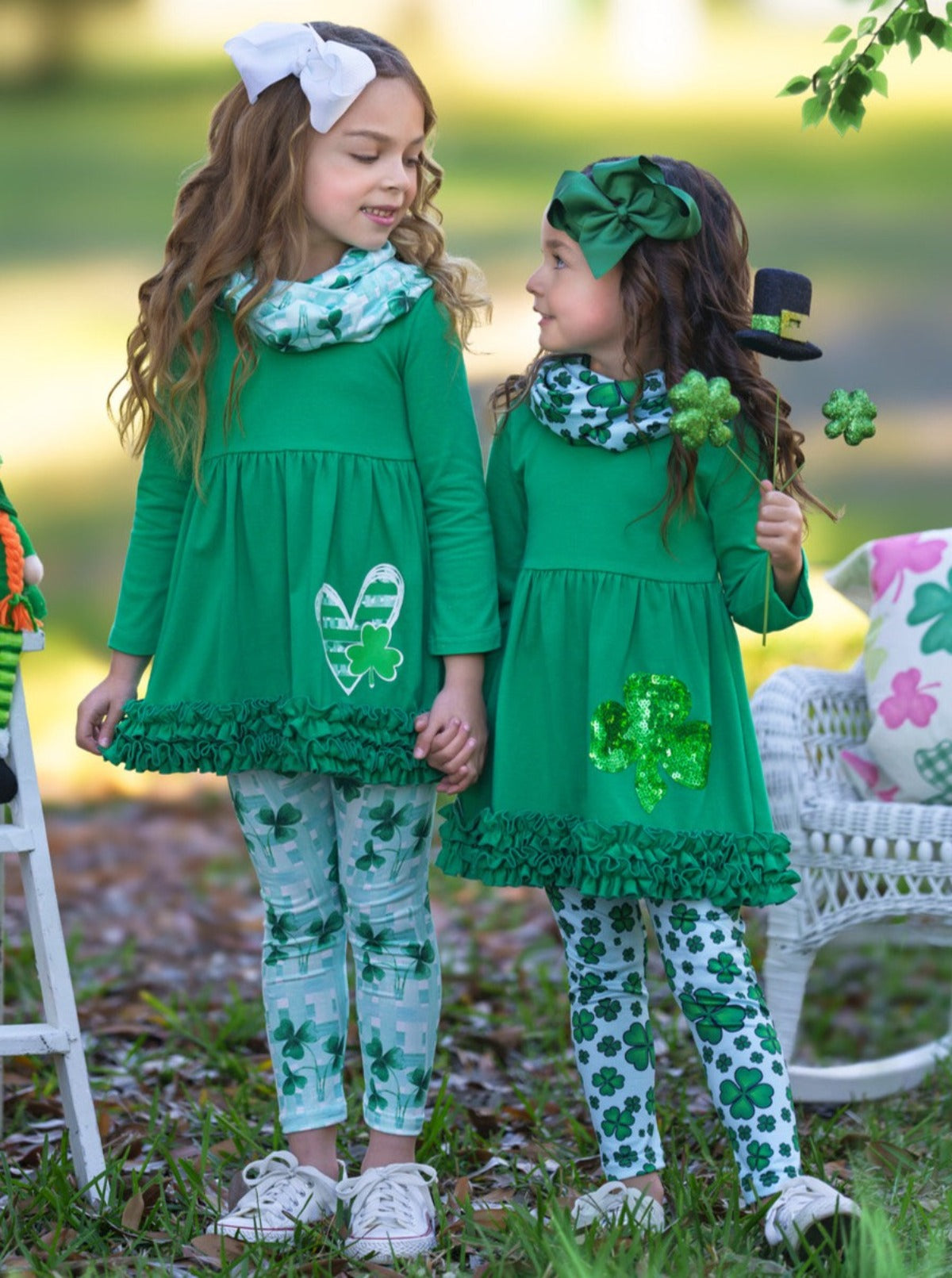 Mia Belle Girls Clover 3 Piece Set | Girls St. Patrick's Day Sets