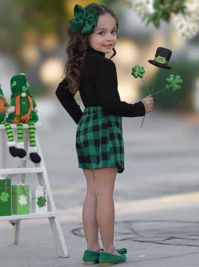Mia Belle Girls Clover Top And Skort Set | Girls St. Patrick's Day Set