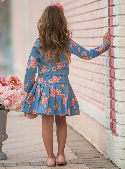 Mia Belle Girls Floral Blazer & Skirt Set | Girls Elevated Casual