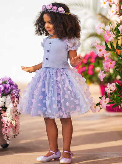 Mia Belle Girls Floral Tulle Skirt Set | Girls Spring Outfits