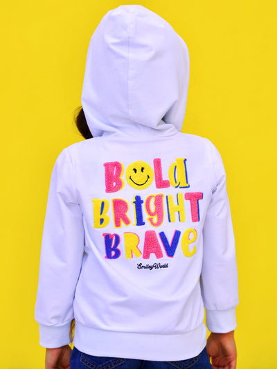 SmileyWorld Bright Bold Brave Hooded Jacket | Mia Belle Girls