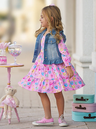 Sweethearts x Mia Belle Girls Darling Valentine Vest And Dress