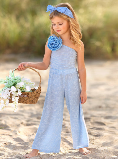 Mia Belle Girls One Shoulder Palazzo Pants Set | Girls Spring Outfits