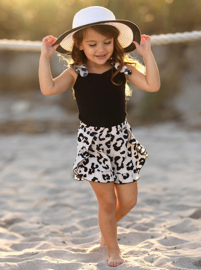 Mia Belle Girls Leopard Print Top and Short Set | Girls Spring Outfits