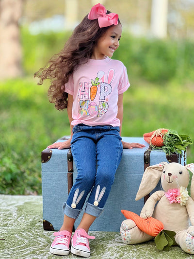 Mia Belle Girls Pink Hip Hop Easter T-Shirt | Easter Tops