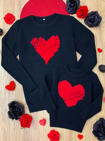 Mia Belle Mommy And Me Red Heart Sweater | Valentine's Top