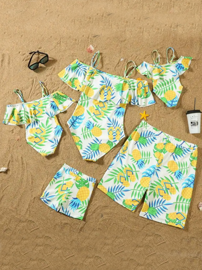 Mia Belle Girls Family Style Pineapple Swimsuit | Family Outfits