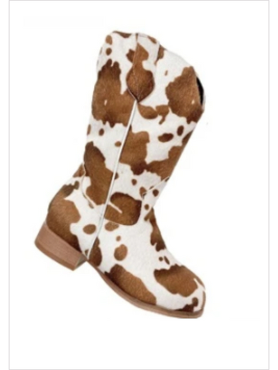 Mia Belle Girls Cow Print Boots | Shoes By Liv And Mia