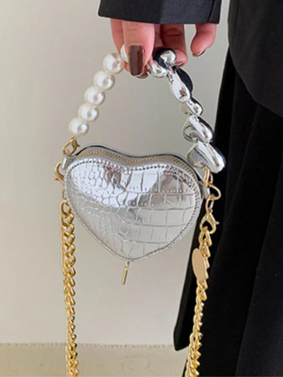 Mia Belle Girls Metallic Heart Crossbody Bag | Girls Accessories