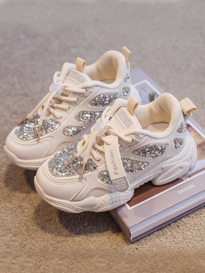 Back To School Shoes | Secure Lace Glitter Sneakers | Mia Belle Girls