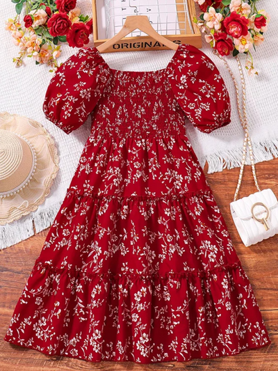 Mia Belle Girls Tiered Floral Dress | Girls Summer Outfits