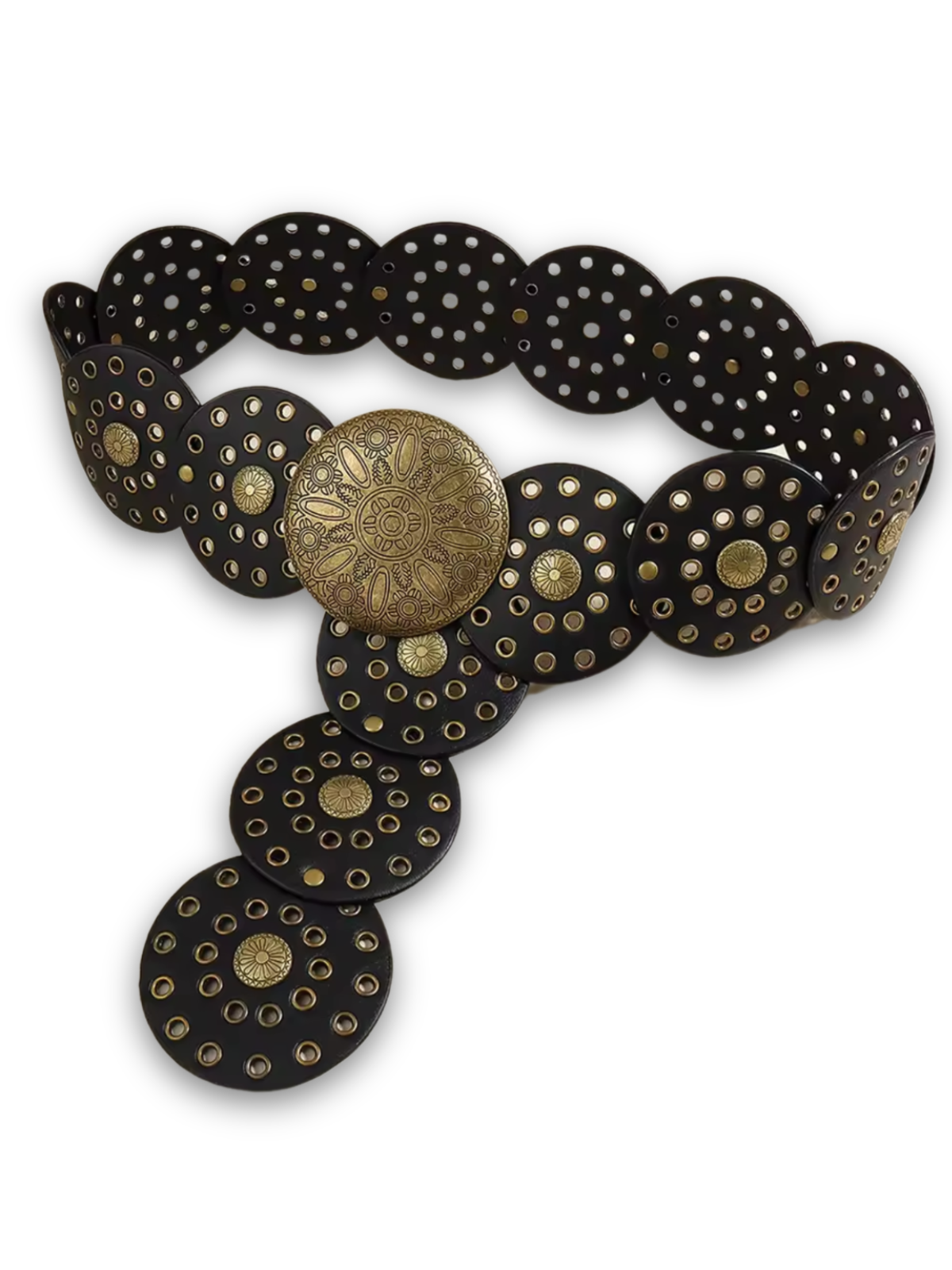Desert Disco Studded Circle Statement Belt – Mia Belle Girls display picture 1