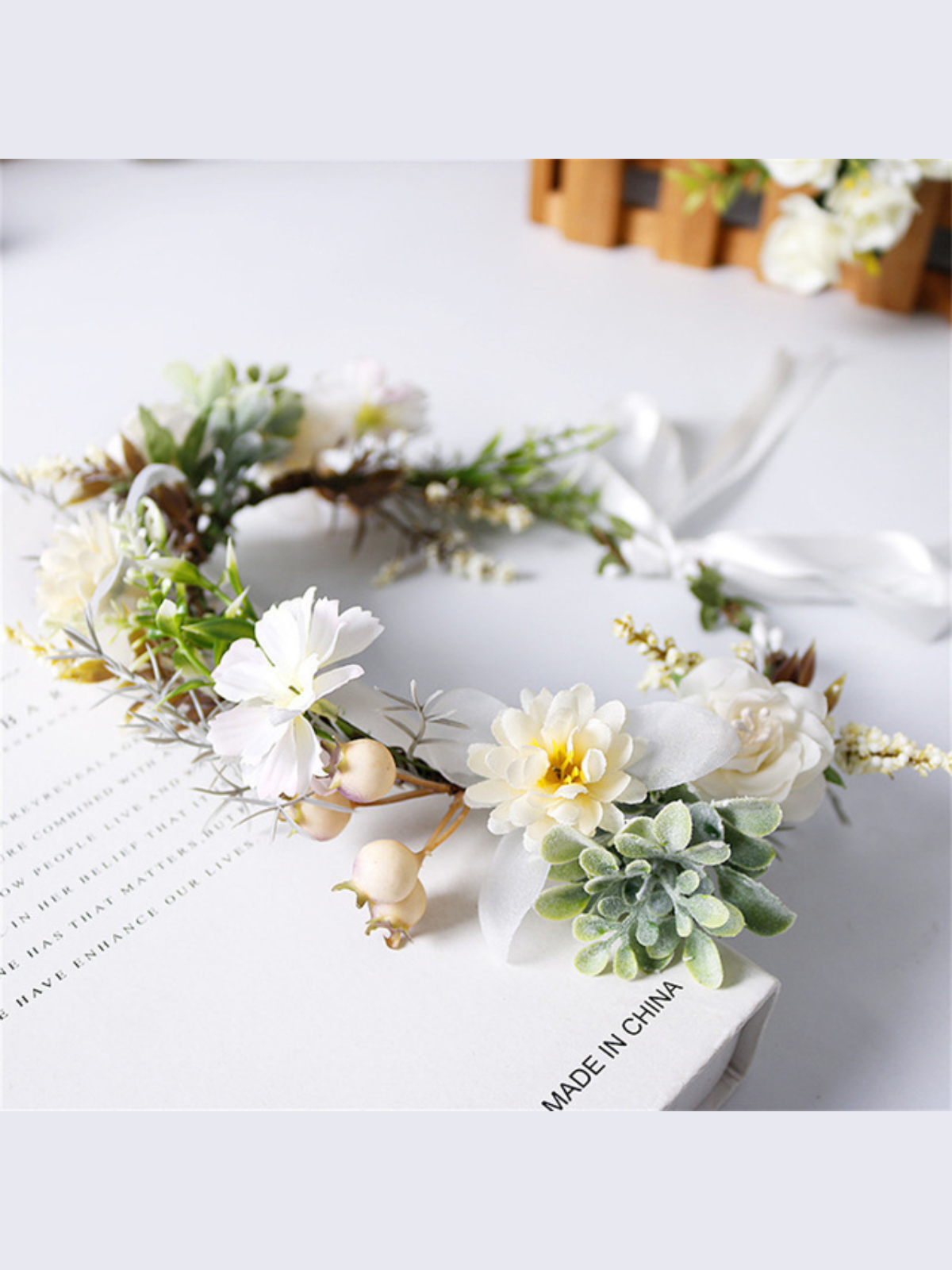 Season's Best White Flower Crown