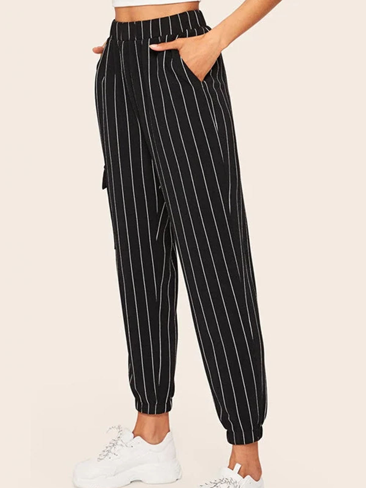 Women's Vertical Striped  Casual Pants