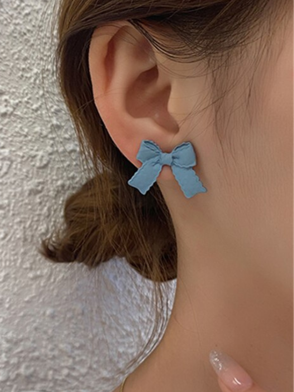 Mia Belle Girls Blue Bowknot Clay Earrings | Girls Accessories
