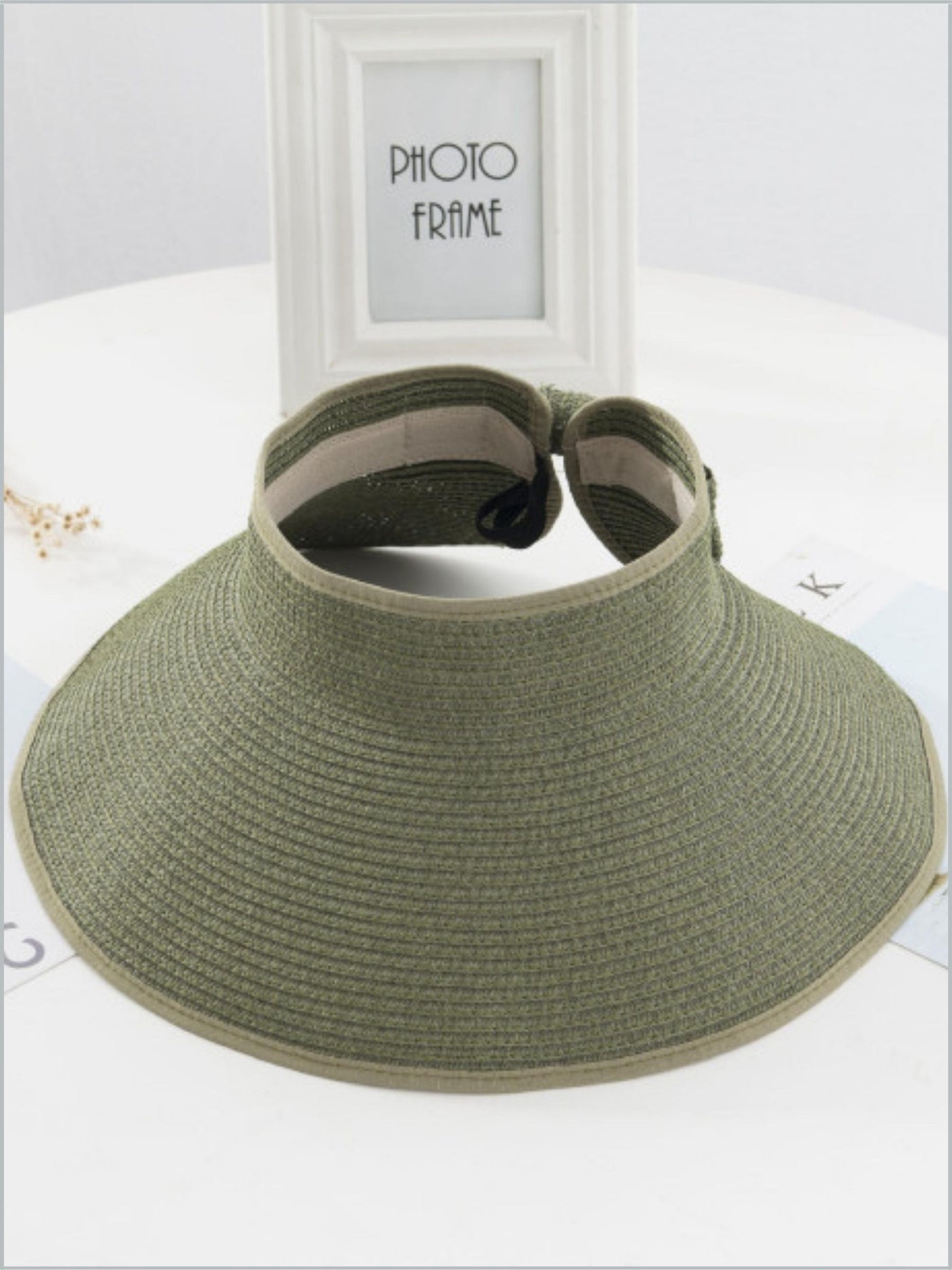 Women's Bow Straw Visor Hat
