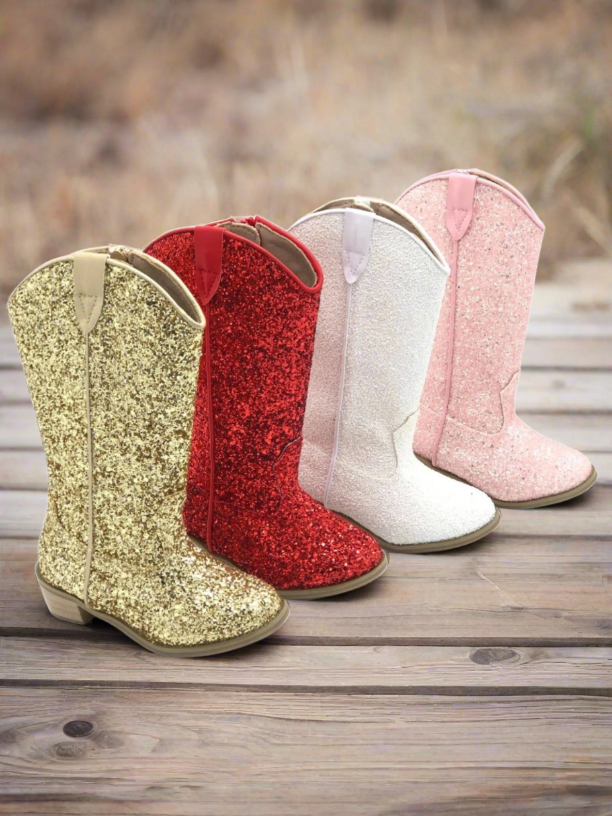 Kids Shoes By Liv & Mia | Girls Glittery Knee High Cowboy Boots 