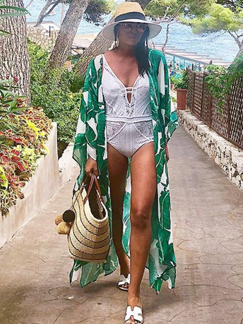 Women's Breezy Palms Kimono Swimsuit Cover Up