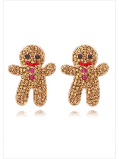 Mia Belle Girls Gingerbread Man Earrings | Girls Accessories