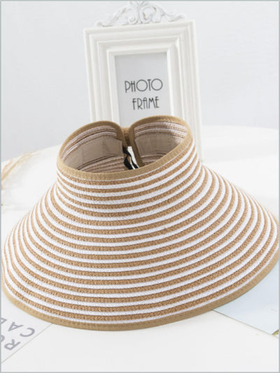 Women's Pinstripe Straw Visor Hat