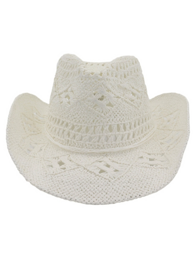 Kids Fashion Accessories | Little Girls White Straw Cowboy Hat