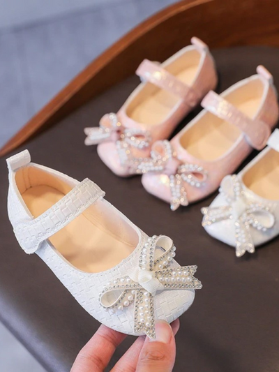  Mia Belle Girls Pearl Bow Mary Jane Shoes | Shoes By Liv & Mia