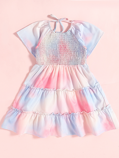 Mia Belle Girls Pastel Tie Dye Smock Dress | Mommy And Me Outfits