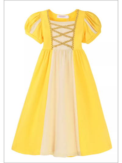 Mia Belle Girls Yellow Princess Dress | Princess Dress Up