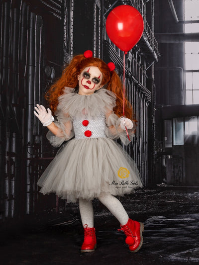 Girls Halloween Costumes | Scary Clown Tutu Dress | Mia Belle Girls