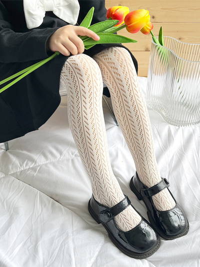 Mia Belle Girls | Patterned Black Tights | Girls Accessories