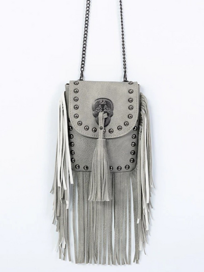 Girls Clothing Accessories | Bohemian Studded Fringe Crossbody Bag
