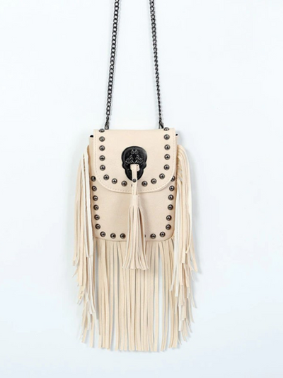 Girls Clothing Accessories | Bohemian Studded Fringe Crossbody Bag