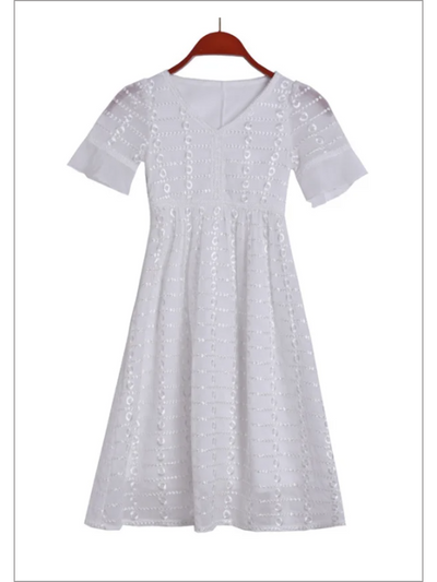 Mia Belle Girls White Lace Dress | Mommy And Me