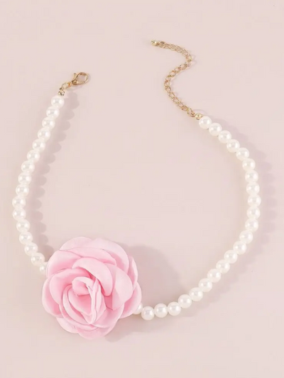 Mia Belle Girls Rose Pearl Choker Necklace | Girls Accessories