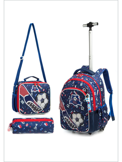 Back To School Bags | Soccer Backpack Trolley Set | Mia Belle Girls