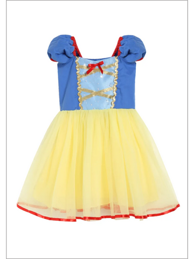 Mia Belle Girls Snow White Inspired Dress | Princess Dress Up