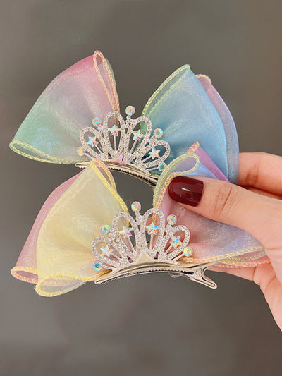 Girls Hair Accessories | Shining Star Gradient Rainbow Crown Hairclip