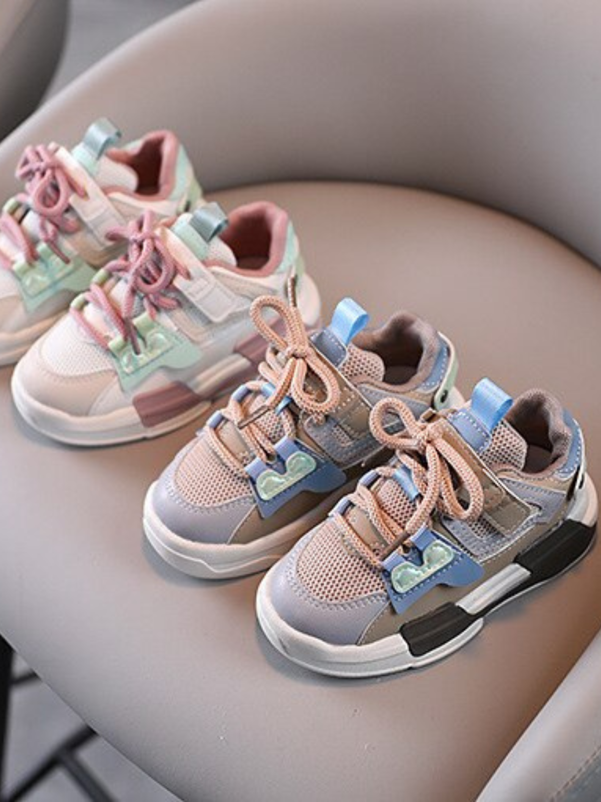 Mia Belle Girls Colorblock Velcro Sneakers | Shoes By Liv And Mia